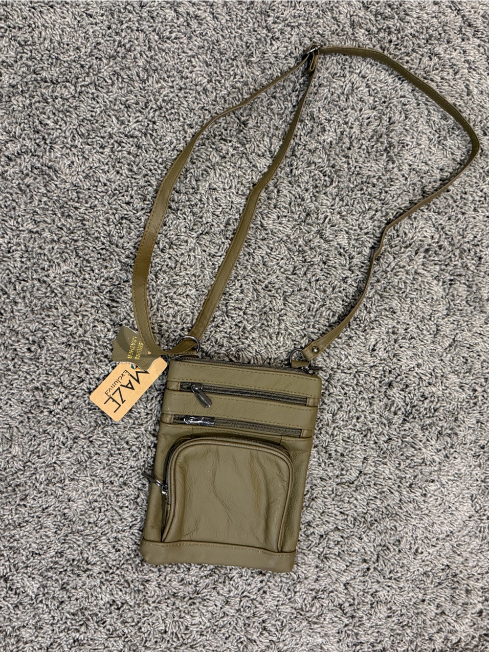 NWT Olive green leather Crossbody Bag